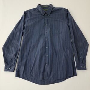 Eddie Bauer Mens TXL Blue Striped Wrinkle Resistant Relaxed Fit Button
